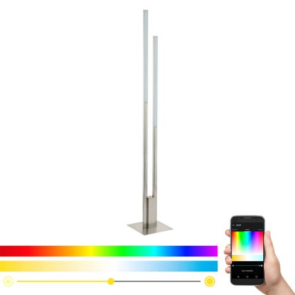 Eglo 33323 - Dimmbare LED-RGBW-Stehleuchte FRAIOLI-C 2xLED/17W/230V 2700-6500K matt Chrom