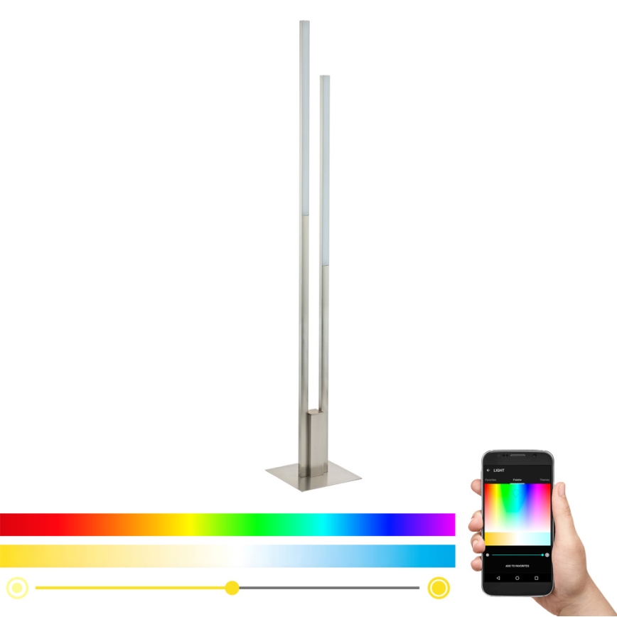 Eglo 33323 - Dimmbare LED-RGBW-Stehleuchte FRAIOLI-C 2xLED/17W/230V 2700-6500K matt Chrom