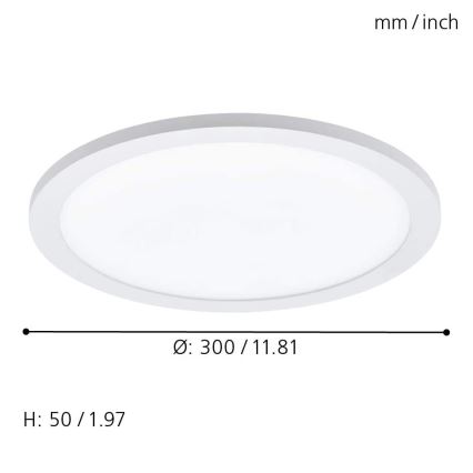 Eglo 33341 - LED RGBW dimmbare Deckenleuchte SARSINA-C LED/16W/230V 2700–6500K Ø 30 cm + Fernbedienung