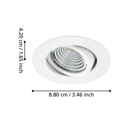 Eglo - SET 3x Dimmbare LED-Leuchte 3xLED/6W/230V weiß