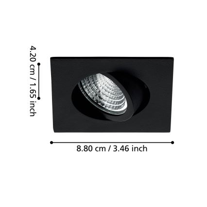 Eglo - Dimmbare LED-Einbauleuchte/6W/230V schwarz