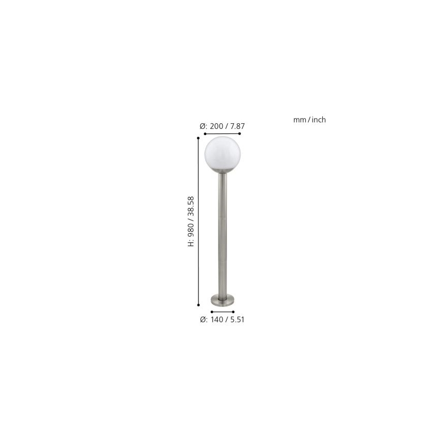 Eglo 33566 - LED-dimmbare Außenleuchte NISIA-C 1xE27/9W/230V 980 mm IP44