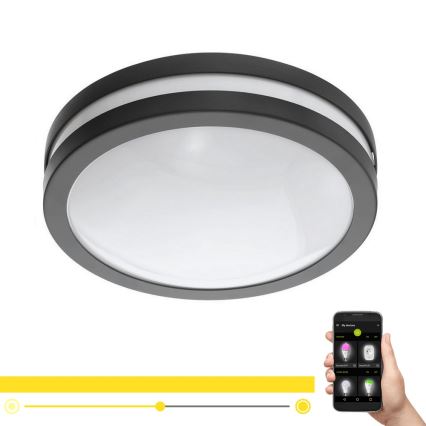 Eglo 33571 - LED-dimmbare Badezimmer-Deckenleuchte LOCANA-C LED/14W/230V IP44 anthrazit