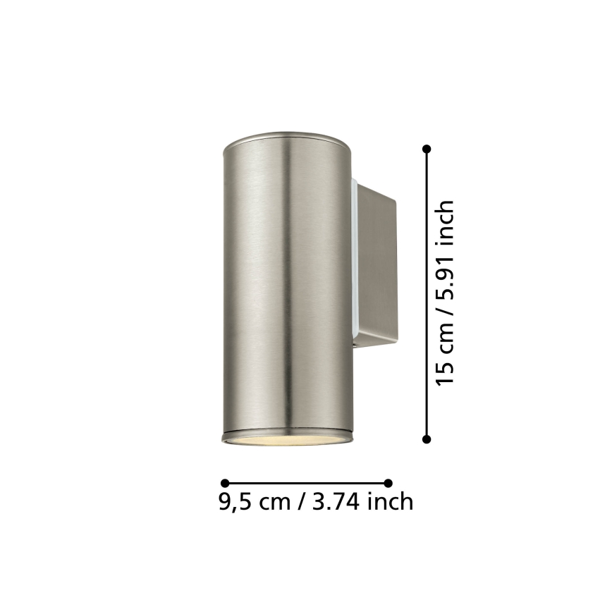 Eglo 33581 - LED RGBW dimmbare Außenwandleuchte RIGA 1xGU10/5W/230V 2700-6500K IP44 mattchrom