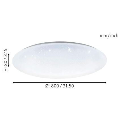 Eglo 33669 - Dimmbare LED-RGBW-Deckenleuchte TOTARI-C LED/43W/230V 2700-6500K weiß + Fernbedienung