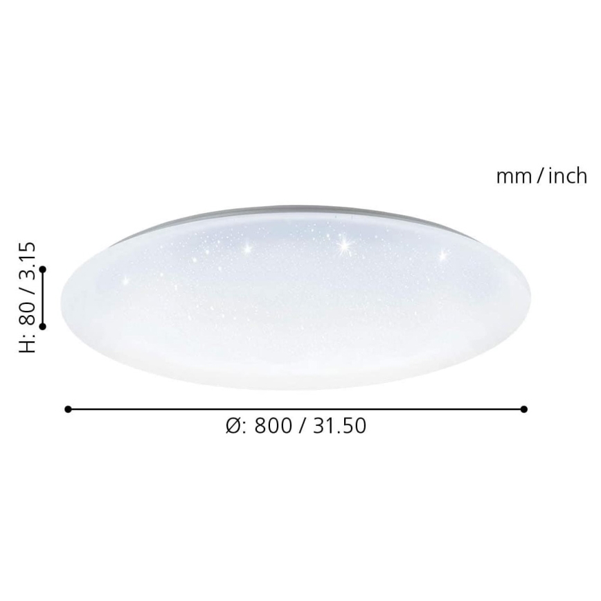 Eglo 33669 - Dimmbare LED-RGBW-Deckenleuchte TOTARI-C LED/43W/230V 2700-6500K weiß + Fernbedienung