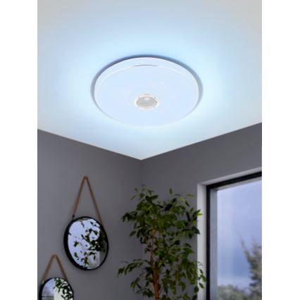 Eglo - LED RGBW Dimmbare Badezimmer-Deckenleuchte mit Lautsprecher LED/19W/230V 3000-6500K IP44 d 39 cm weiß + Fernbedienung