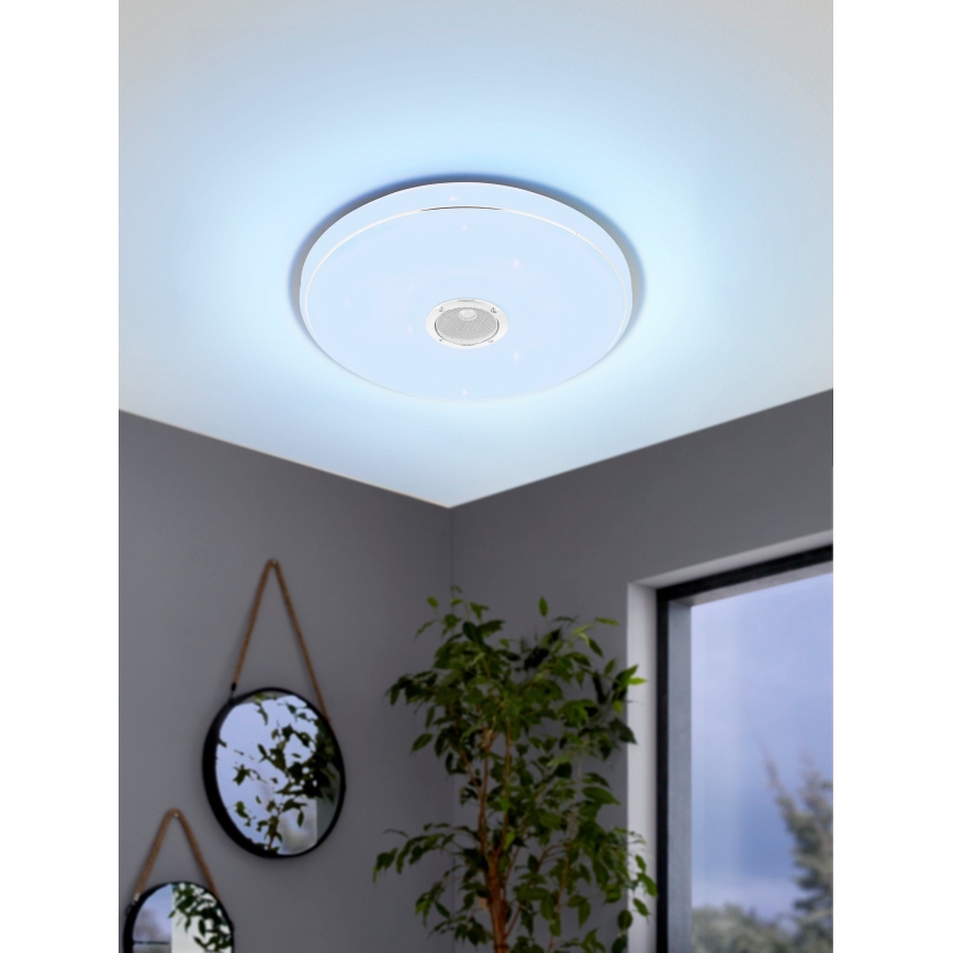Eglo - LED RGBW Dimmbare Badezimmer-Deckenleuchte mit Lautsprecher LED/19W/230V 3000-6500K IP44 d 39 cm weiß + Fernbedienung