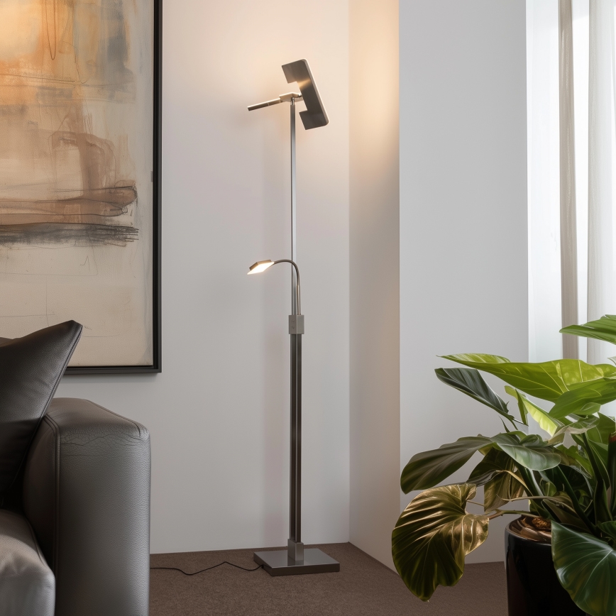 Eglo 33817 - Dimmbare LED-Stehleuchte mit Touch-Funktion SOLANO LED/30W/230V + LED/4W