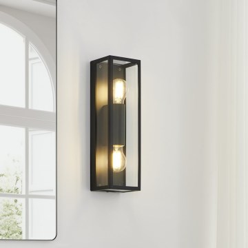 Eglo 33856 - Außenwandleuchte ALAMONTE 2xE27/60W/230V IP44 schwarz