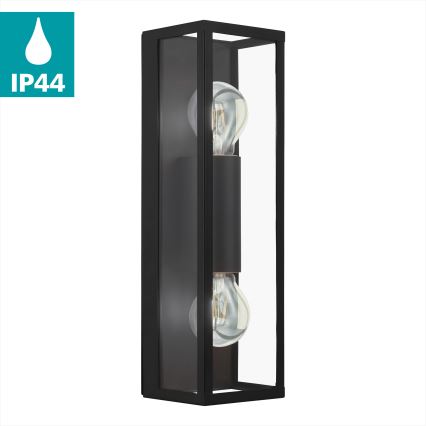 Eglo 33856 - Außenwandleuchte ALAMONTE 2xE27/60W/230V IP44 schwarz