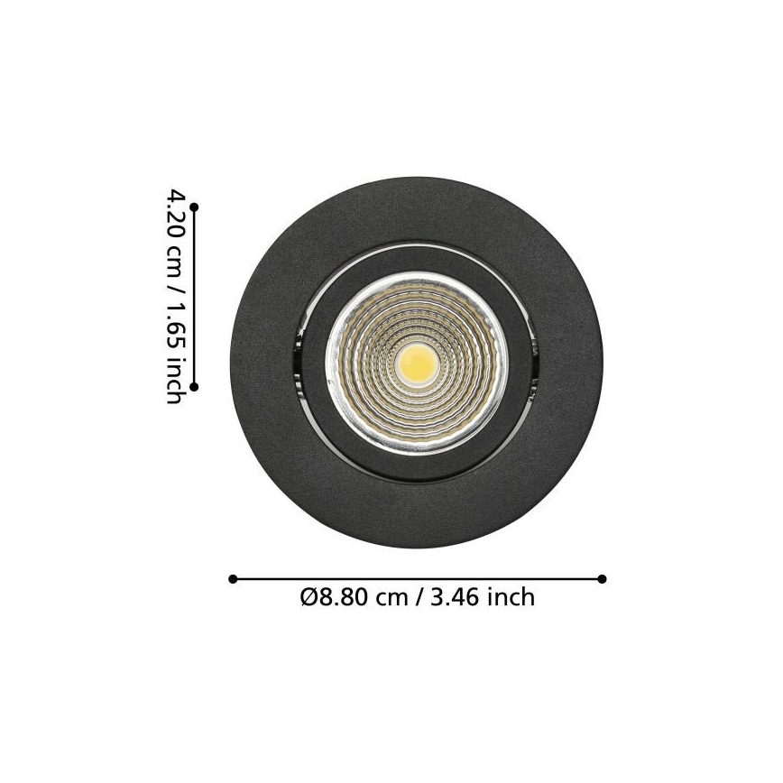Eglo - Dimmbare LED-Einbauleuchte LED/6W/230V schwarz