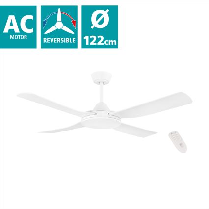 Eglo - Deckenventilator 52W/230V + FB weiß