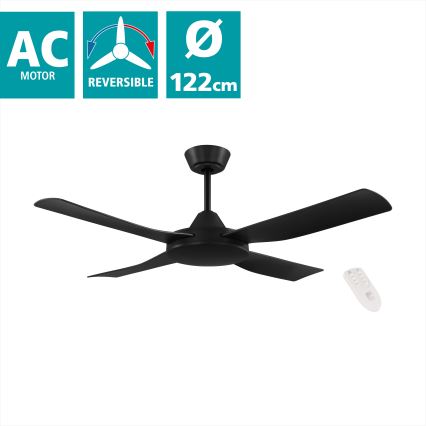 Eglo - Deckenventilator 52W/230V + FB schwarz