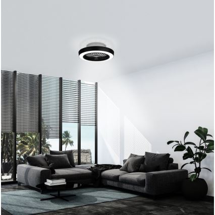 Eglo - LED dimmbarer Deckenventilator LED/37,8W/230V schwarz + Fernbedienung