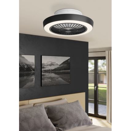 Eglo - LED dimmbarer Deckenventilator LED/37,8W/230V schwarz + Fernbedienung