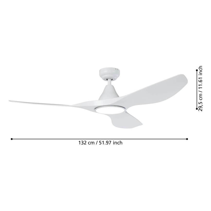 Eglo - LED-Deckenventilator LED/19W/230V Ø 132 cm weiß + Fernbedienung