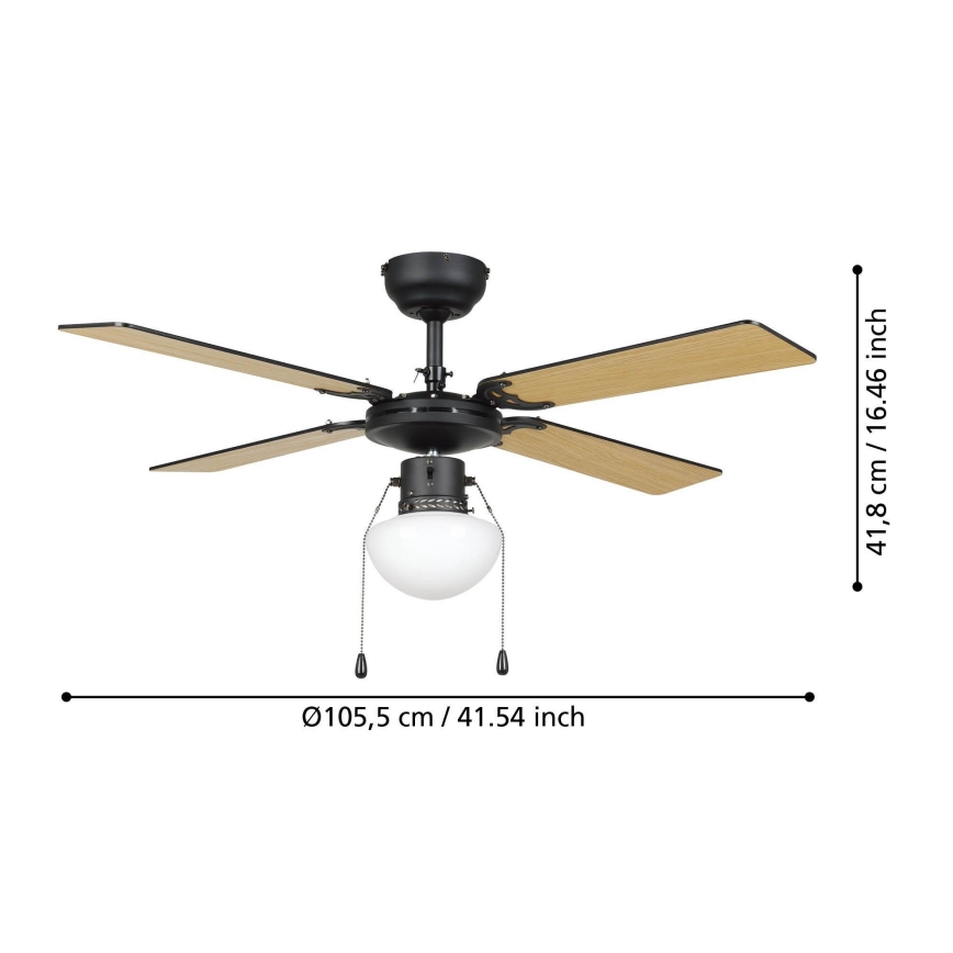 Eglo - Deckenventilator 1xE27/60W/230V schwarz
