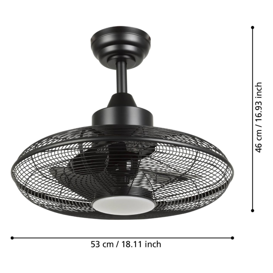 Eglo - LED-Deckenventilator LED/15W/230V 3000/4000/5000K Durchmesser 53 cm schwarz + Fernbedienung
