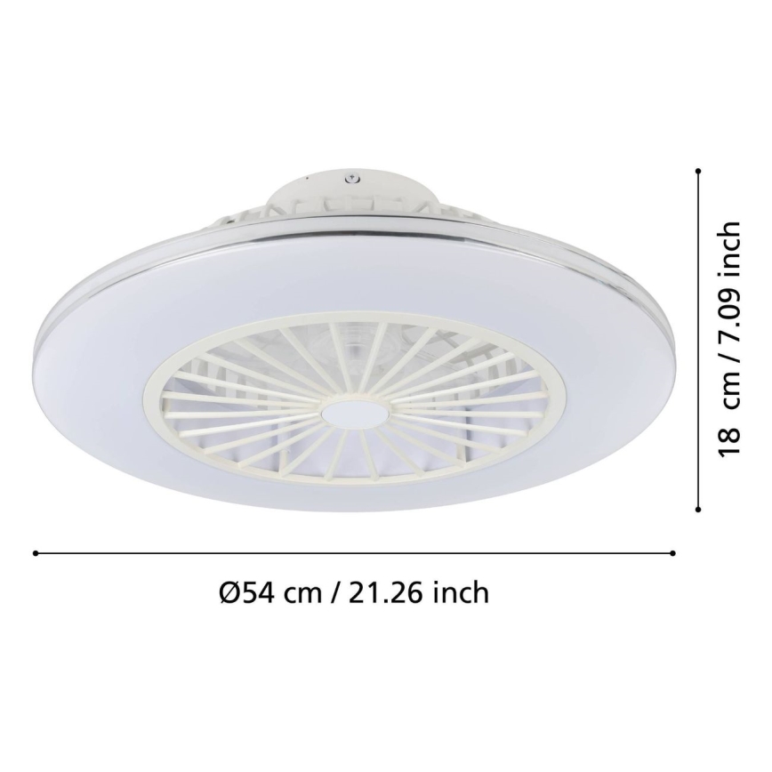 Eglo - LED-dimmbarer Deckenventilator 3xLED/12,6W/230V Ø 55 cm weiß + Fernbedienung