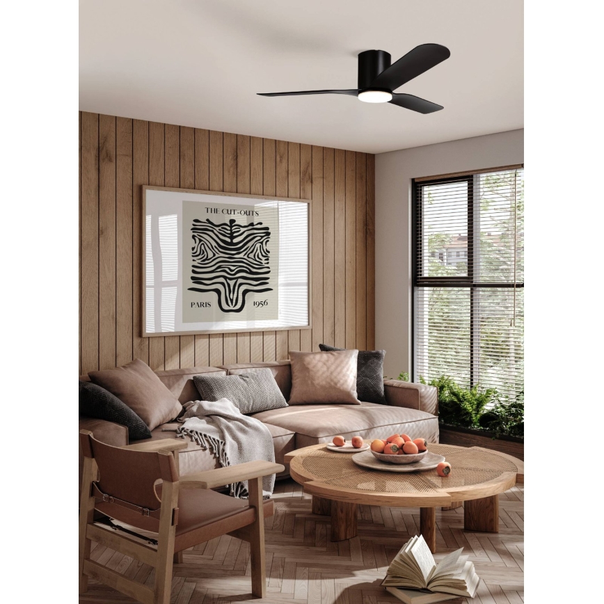 Eglo - Dimmbarer LED-Deckenventilator LED/17W/230V 3000/4000/5000K Ø 132 cm schwarz + Fernbedienung