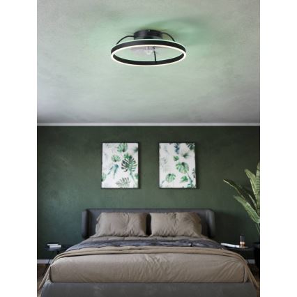 Eglo - LED RGBW dimmbarer Deckenventilator LED/36W/230V 3000-6500K Ø 50 cm schwarz + Fernbedienung
