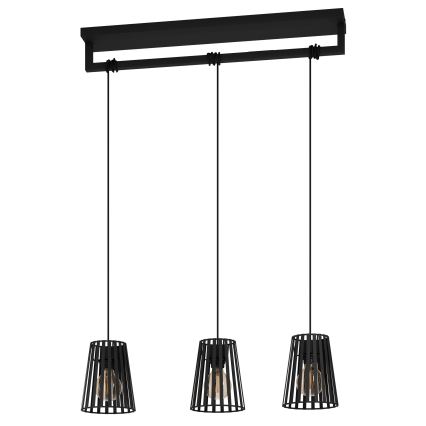 Eglo - Hängeleuchte 3xE27/40W/230V schwarz