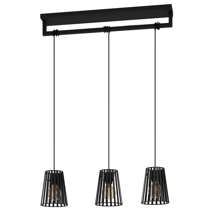 Eglo - Hängeleuchte 3xE27/40W/230V schwarz