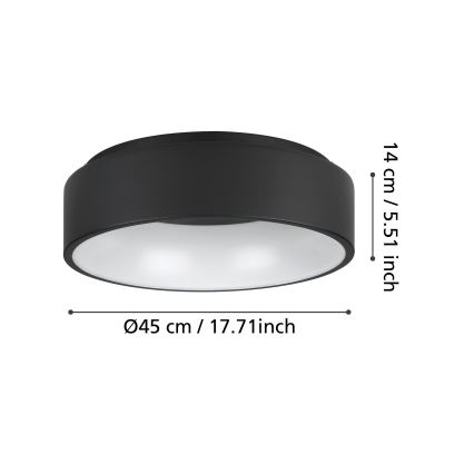 Eglo - Dimmbare LED-Deckenleuchte LED/25,5W/230V 3000K schwarz