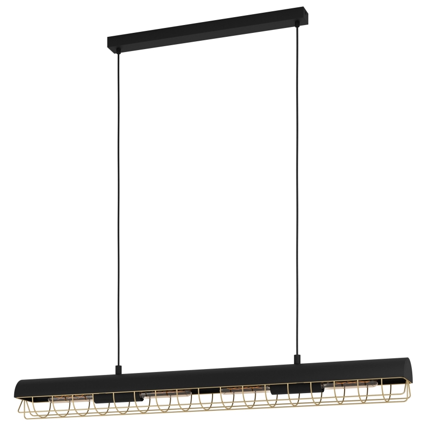 Eglo - Hängeleuchte 4xE27/40W/230V schwarz/golden