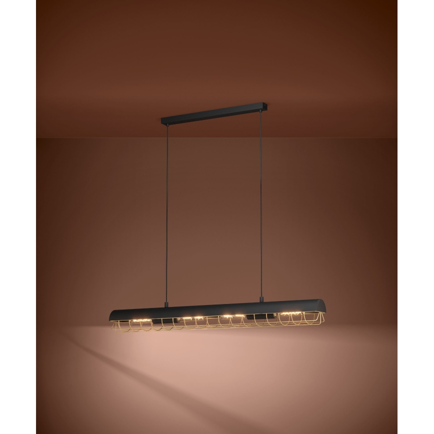 Eglo - Hängeleuchte 4xE27/40W/230V schwarz/golden