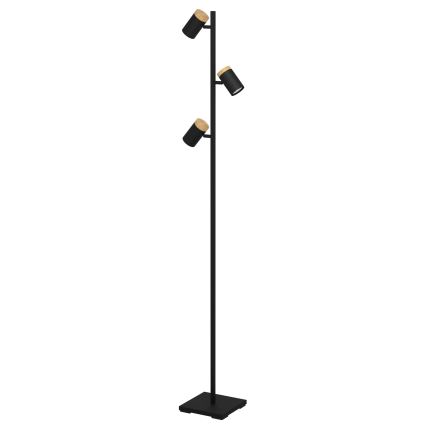 Eglo - LED-Stehleuchte 3xGU10/4,5W/230V 3000K schwarz/braun