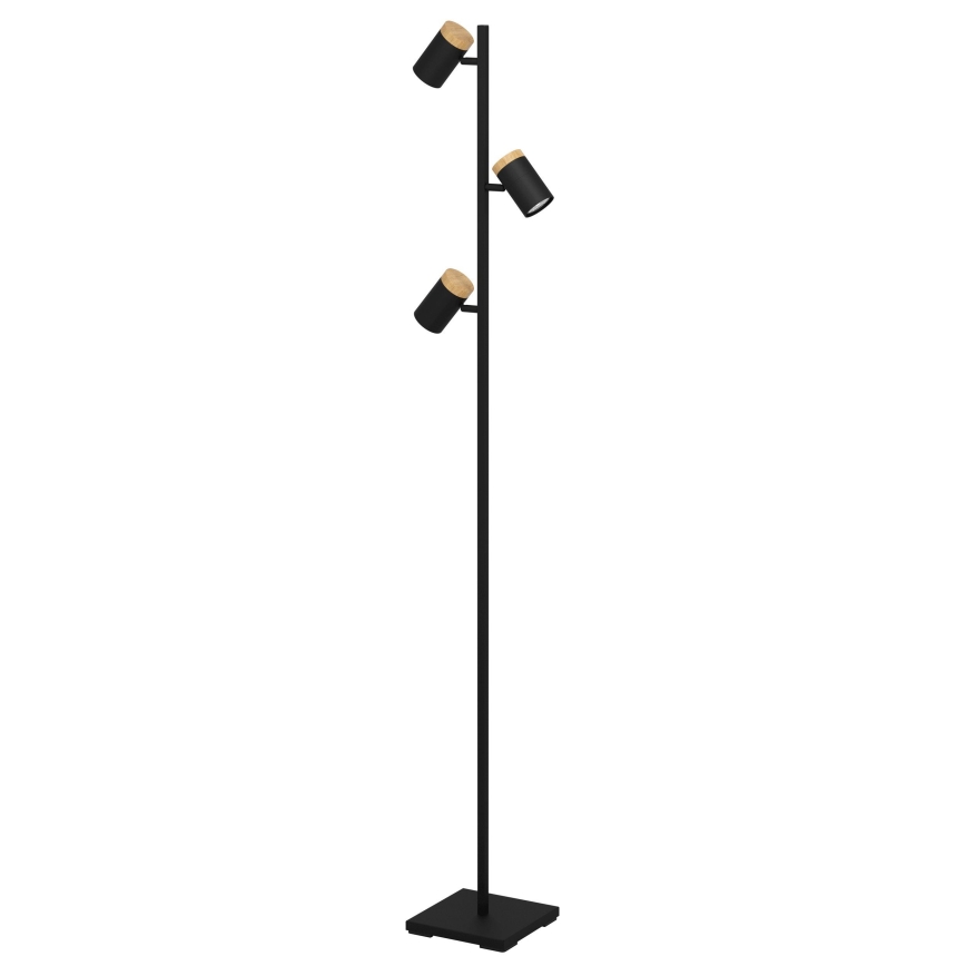 Eglo - LED-Stehleuchte 3xGU10/4,5W/230V 3000K schwarz/braun