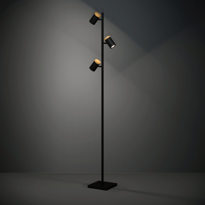 Eglo - LED-Stehleuchte 3xGU10/4,5W/230V 3000K schwarz/braun