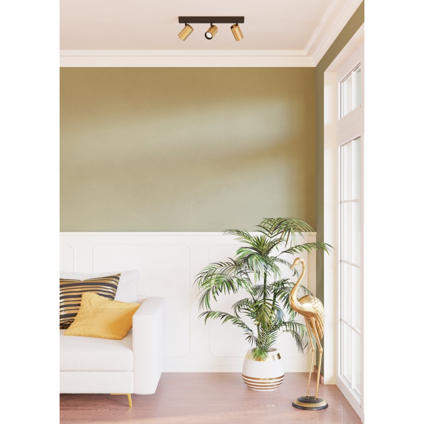 Eglo - LED-Strahler 3xGU10/4,5W/230V 3000K schwarz/golden