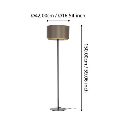 Eglo - Stehleuchte 1xE27/40W/230V braun