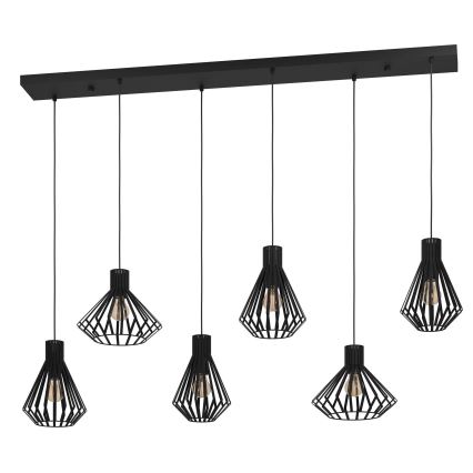 Eglo - Hängeleuchte 6xE27/40W/230V schwarz