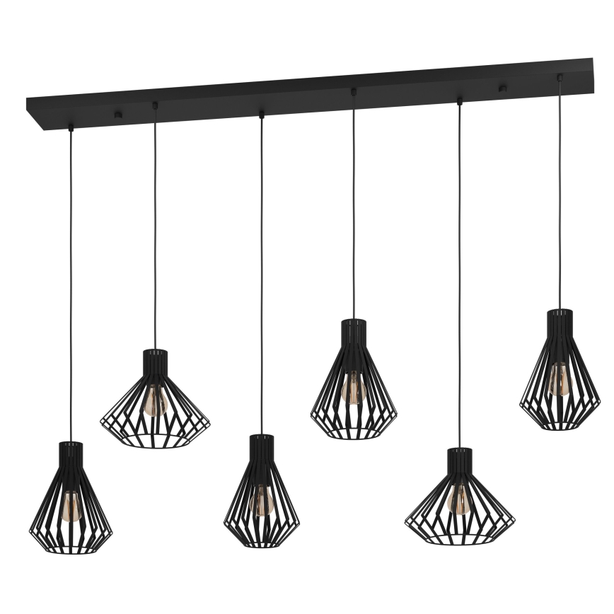 Eglo - Hängeleuchte 6xE27/40W/230V schwarz