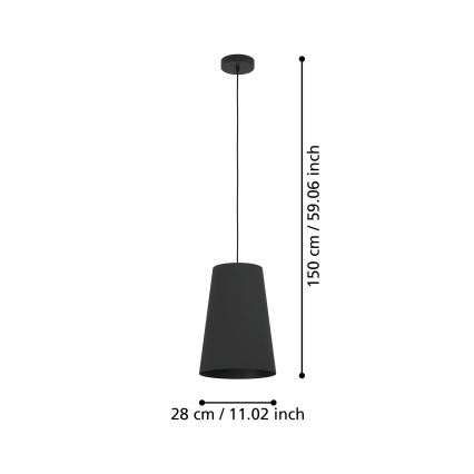 Eglo - Hängeleuchte 1xE27/40W/230V schwarz