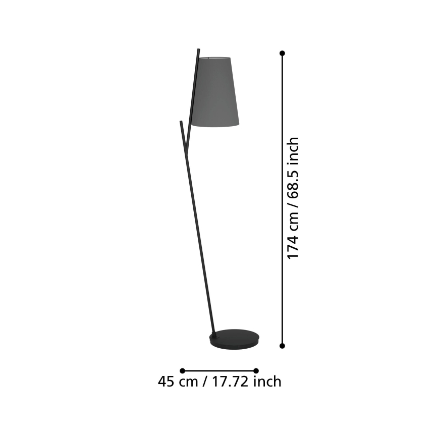 Eglo - Stehleuchte 1xE27/40W/230V grau