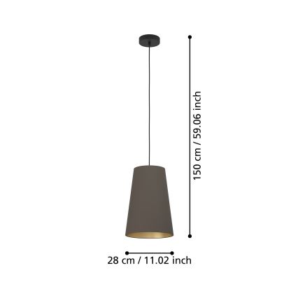 Eglo - Hängeleuchte 1xE27/40W/230V braun