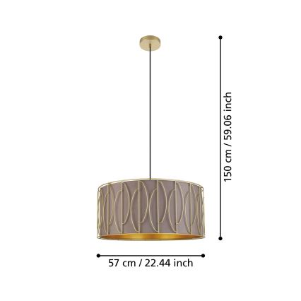 Eglo - Hängeleuchte 1xE27/40W/230V golden/braun