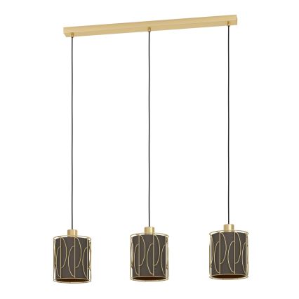 Eglo - Hängeleuchte 3xE27/40W/230V golden/braun