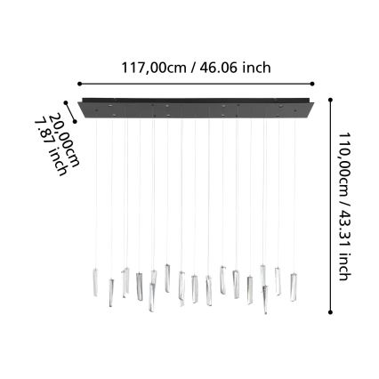 Eglo - Dimmbare LED-Hängeleuchte 8xLED/4,2W/230V 3000K klar