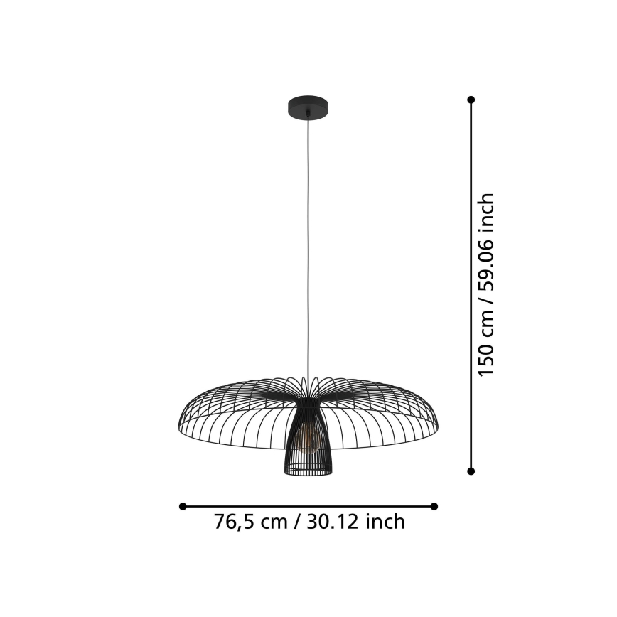 Eglo - Hängeleuchte 1xE27/60W/230V d 77 cm schwarz