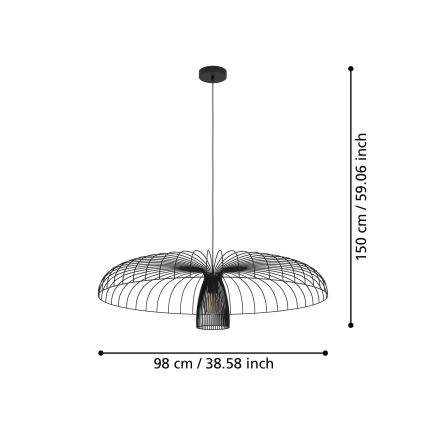 Eglo - Hängeleuchte 1xE27/60W/230V d 98,5 cm schwarz