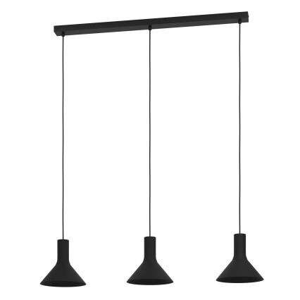 Eglo - Hängeleuchte 3xE27/28W/230V schwarz