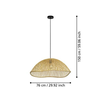 Eglo - Hängeleuchte 1xE27/40W/230V d 72 cm Bambus
