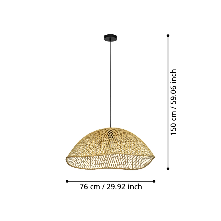 Eglo - Hängeleuchte 1xE27/40W/230V d 72 cm Bambus