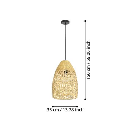 Eglo - Hängeleuchte 1xE27/40W/230V d 35 cm Bambus